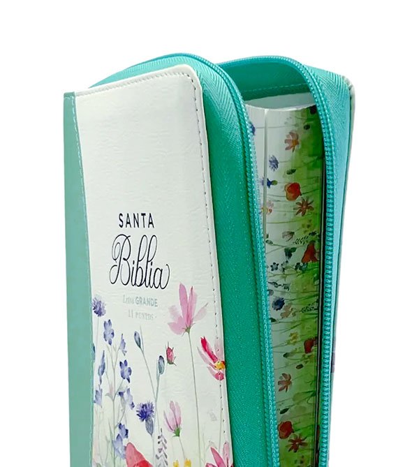Biblia RV60 | Tamaño Portátil | Letra Grande | Lila turquesa | Con cierre - Imagen 2